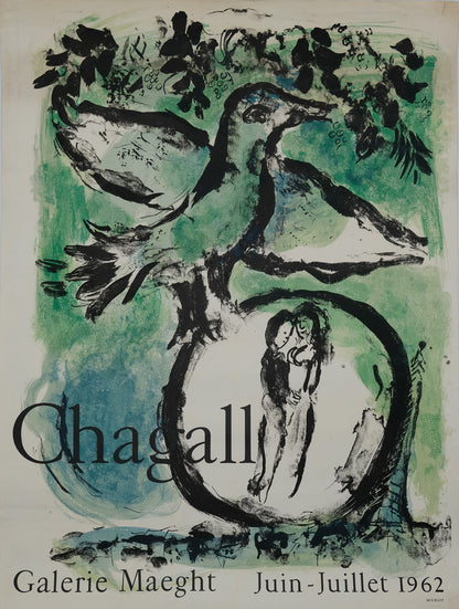 Marc CHAGALL : L'oiseau vert - Affiche originale