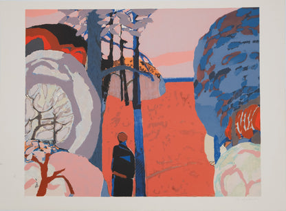 Gabriel GODARD : A l'orée du bois - Lithographie originale signée