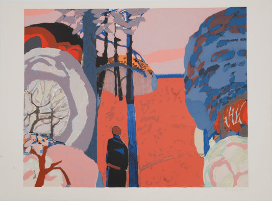 Gabriel GODARD : A l'orée du bois - Lithographie originale signée