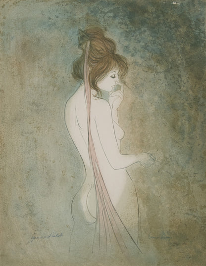 Bernard CHAROY : Dominique au ruban - Lithographie originale signée