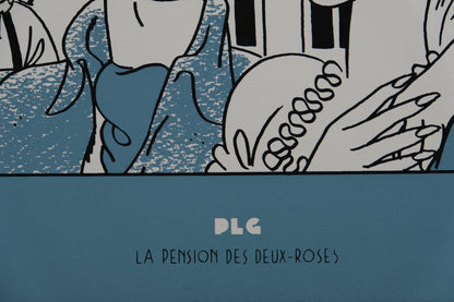 Emmanuel MOYNOT : La pension des deux-roses - Lithographie originale signée