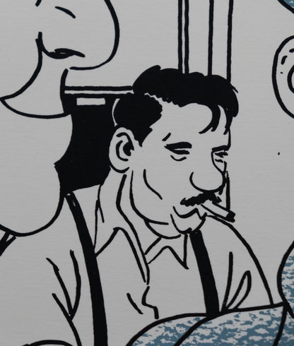 Emmanuel MOYNOT : La pension des deux-roses - Lithographie originale signée