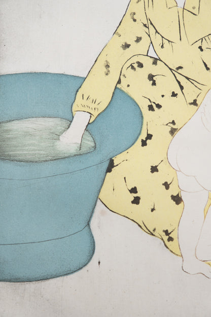 Mary CASSATT : Le bain de l'enfant - Gravure signée
