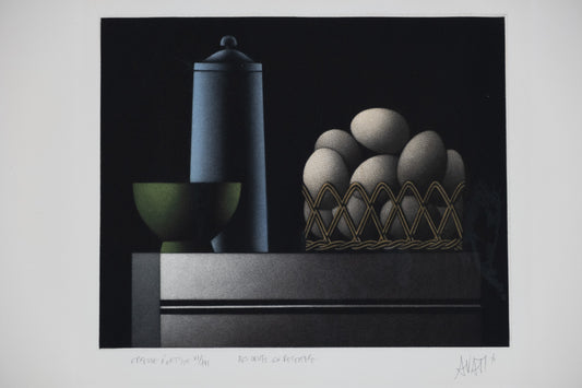 Mario AVATI : Des oeufs en Décembre - Gravure originale signée