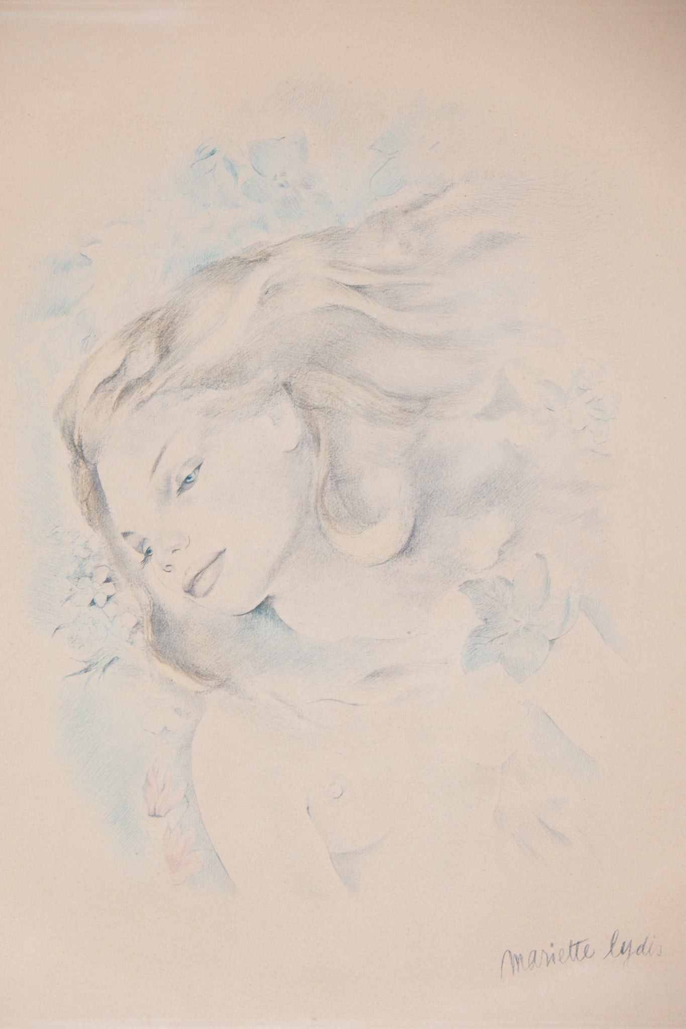 Mariette LYDIS : Portrait de femme - Lithographie signée