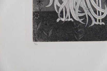 Anne PARISOT BAILLE : Parade nuptiale - Gravure originale signée