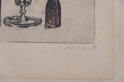 Max ERNST : Au fond du Beaujolais - Lithographie originale signée