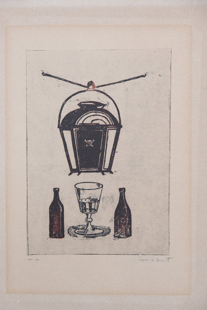 Max ERNST : Au fond du Beaujolais - Lithographie originale signée