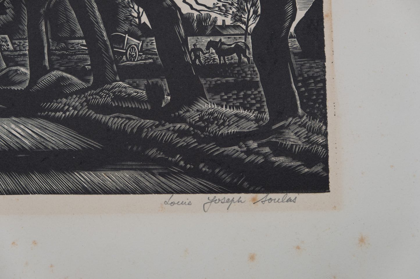 Louis Joseph SOULAS  : La route de campagne - Gravure originale signée