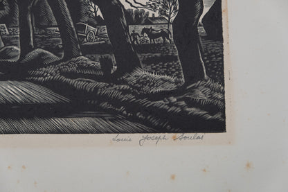 Louis Joseph SOULAS  : La route de campagne - Gravure originale signée