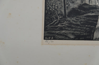 Louis Joseph SOULAS  : La route de campagne - Gravure originale signée
