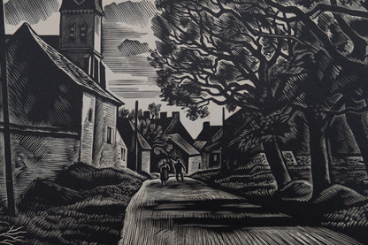 Louis Joseph SOULAS  : La route de campagne - Gravure originale signée