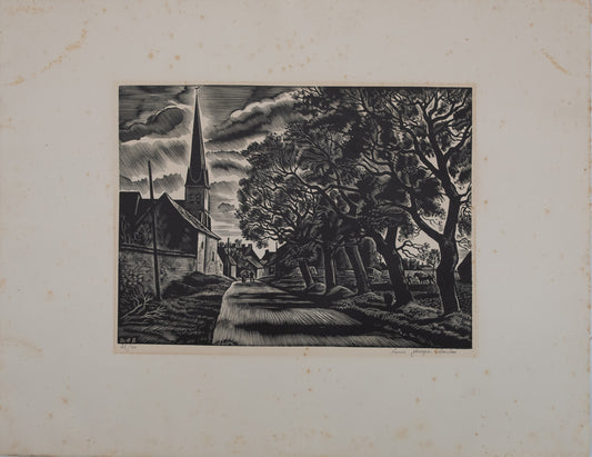 Louis Joseph SOULAS  : La route de campagne - Gravure originale signée