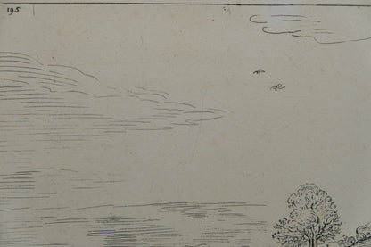 Pieter BRUEGHEL (l'ancien) : Paysage en bord de rivière - Gravure originale signée