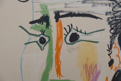 Pablo PICASSO : Homme à la marinière et à la cigarette - Lithographie signée
