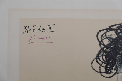 Pablo PICASSO : Homme à la marinière et à la cigarette - Lithographie signée