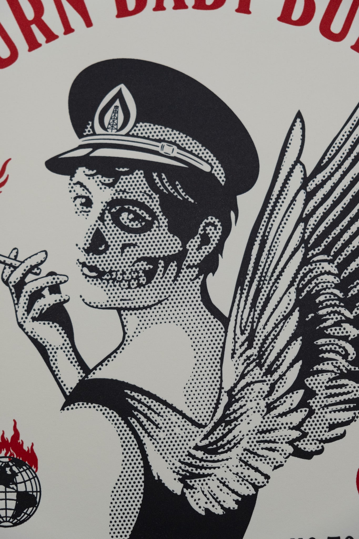Shepard FAIREY (OBEY) : Burn Baby Burn - Letterpress originale signée
