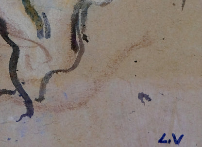 Louis VALTAT : Couple fauve - Dessin original signé