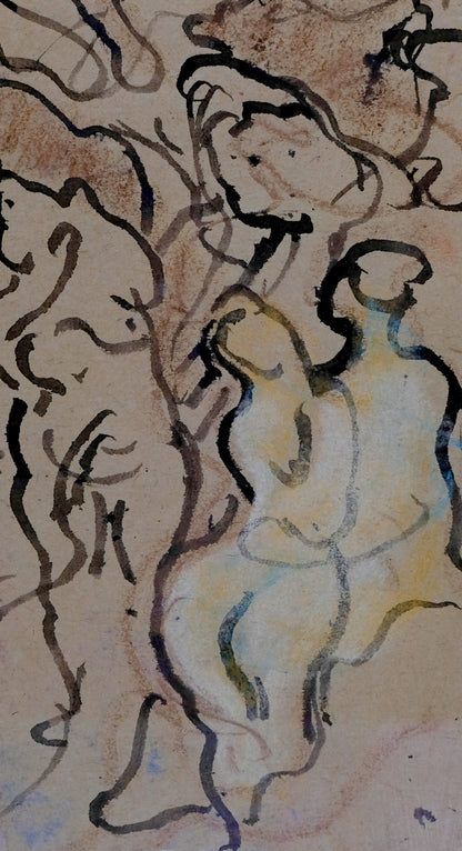 Louis VALTAT : Couple fauve - Dessin original signé
