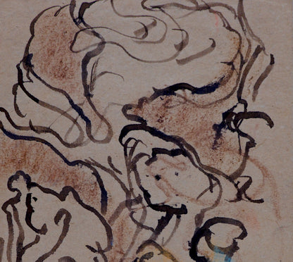 Louis VALTAT : Couple fauve - Dessin original signé
