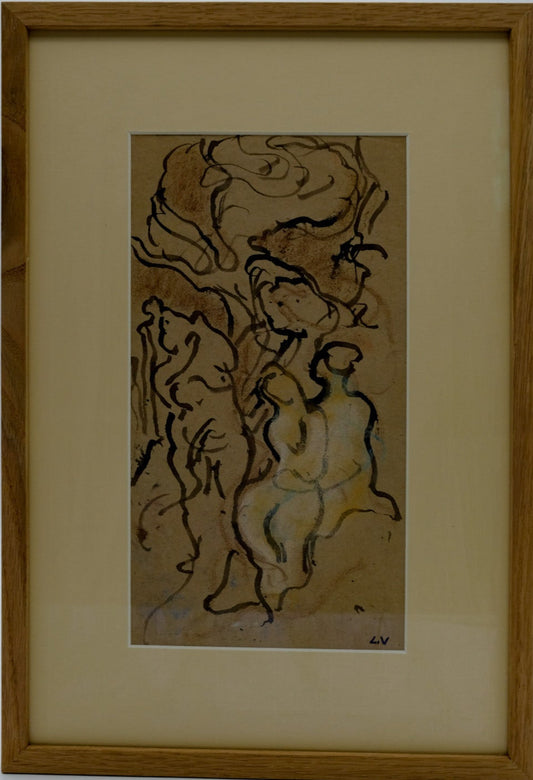 Louis VALTAT : Couple fauve - Dessin original signé